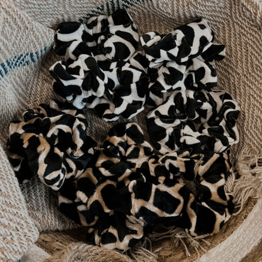 Scrunchie tijgerprint zwart wit