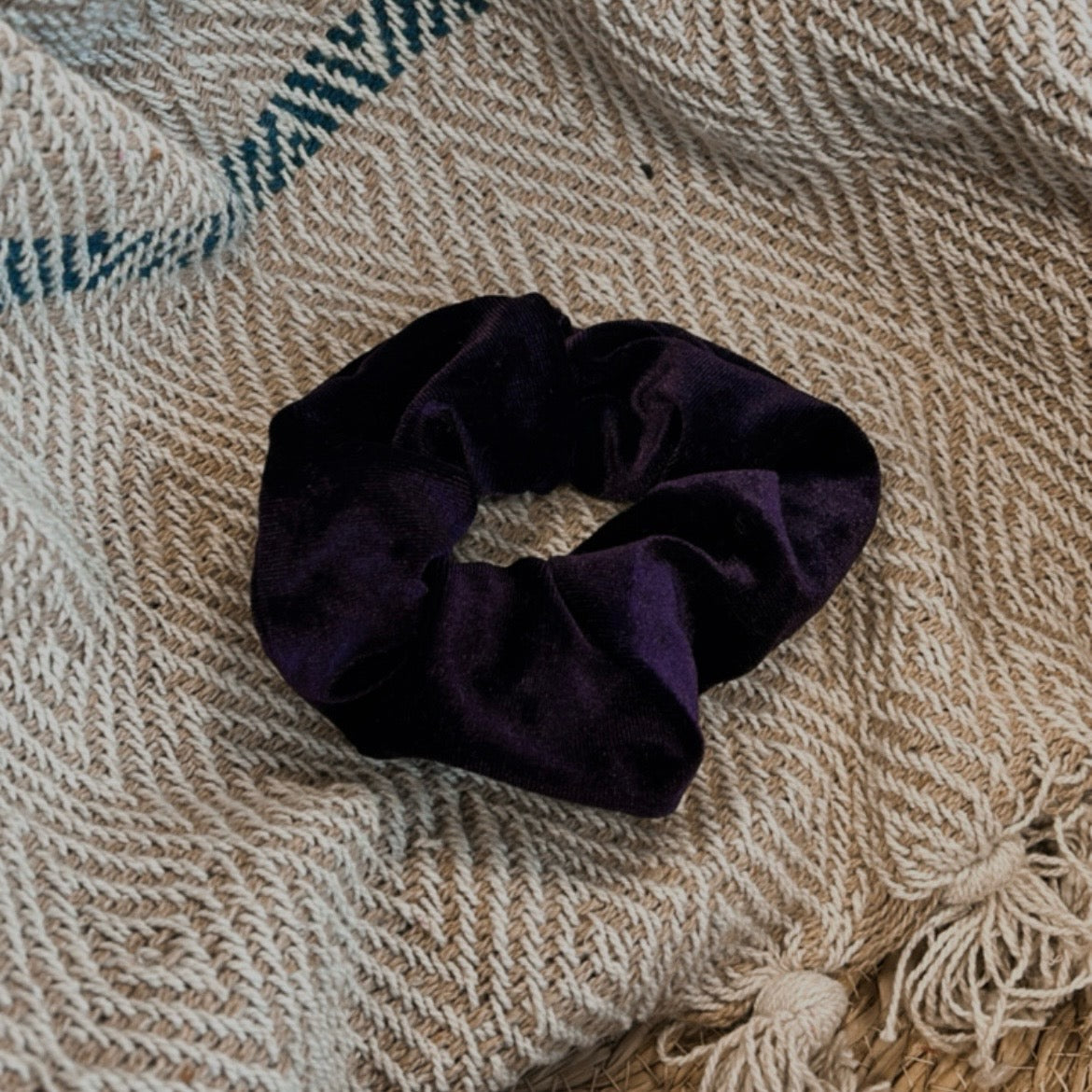 Scrunchie velvet paars
