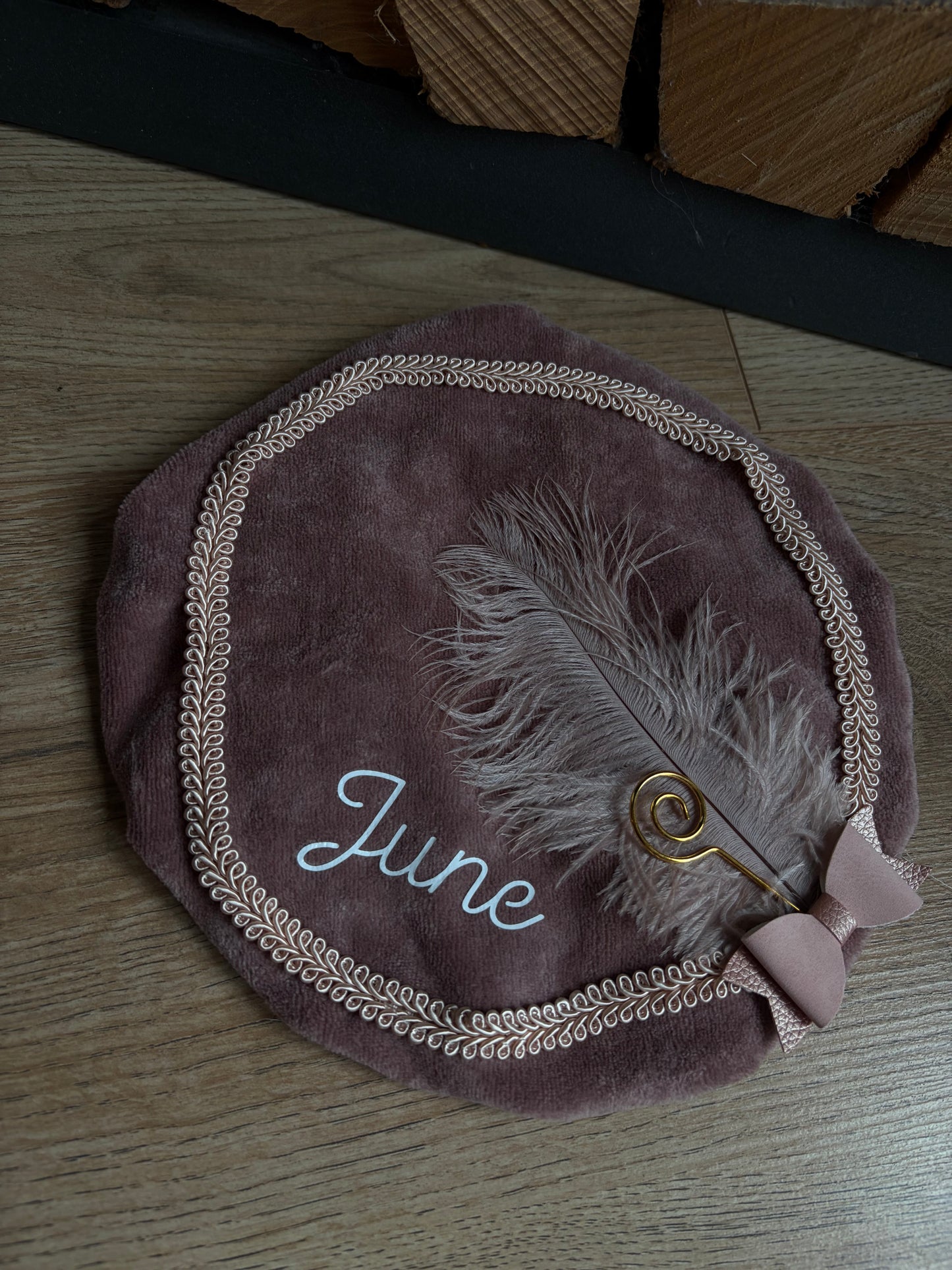 Luxe pietenmuts - roze met strik