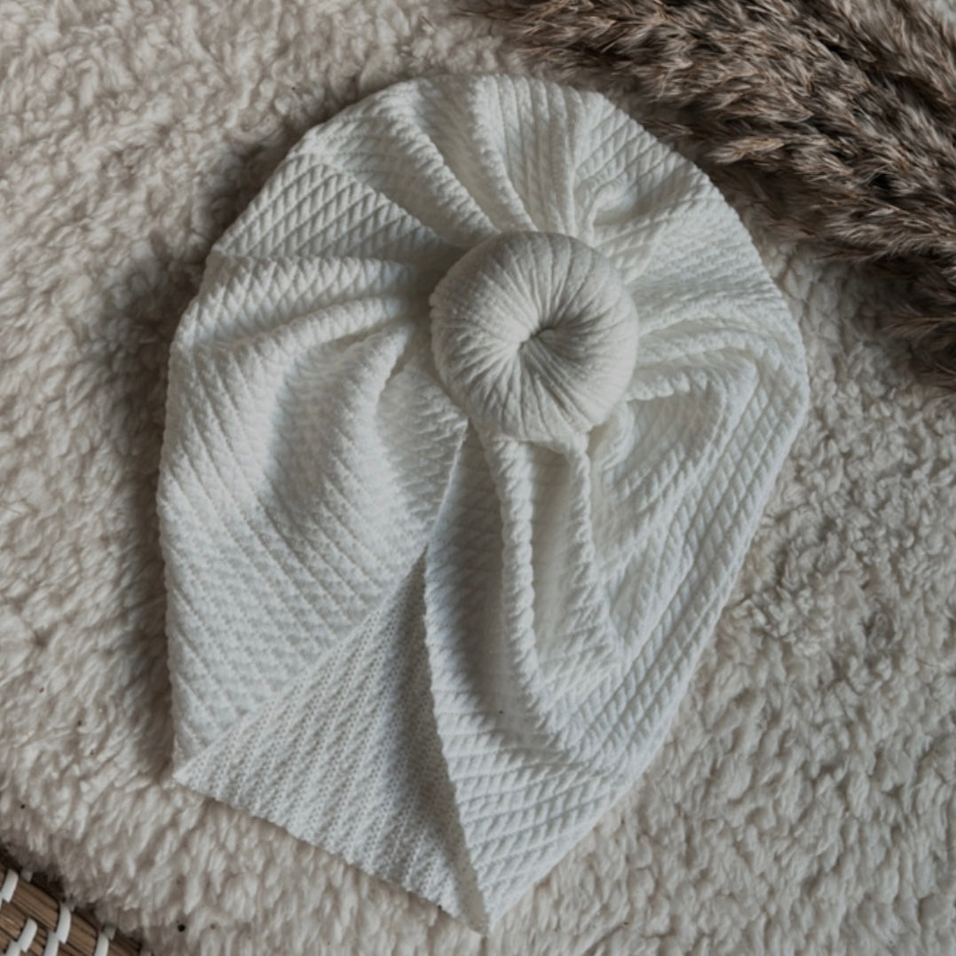 Tulbandje knot wit/beige