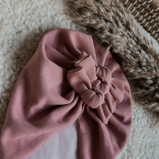 Tulbandje driedubbele strik roze