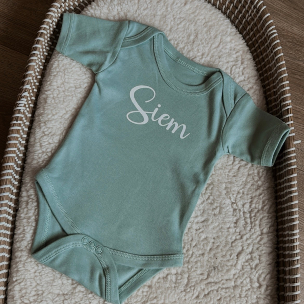 Romper met naam | Ash green