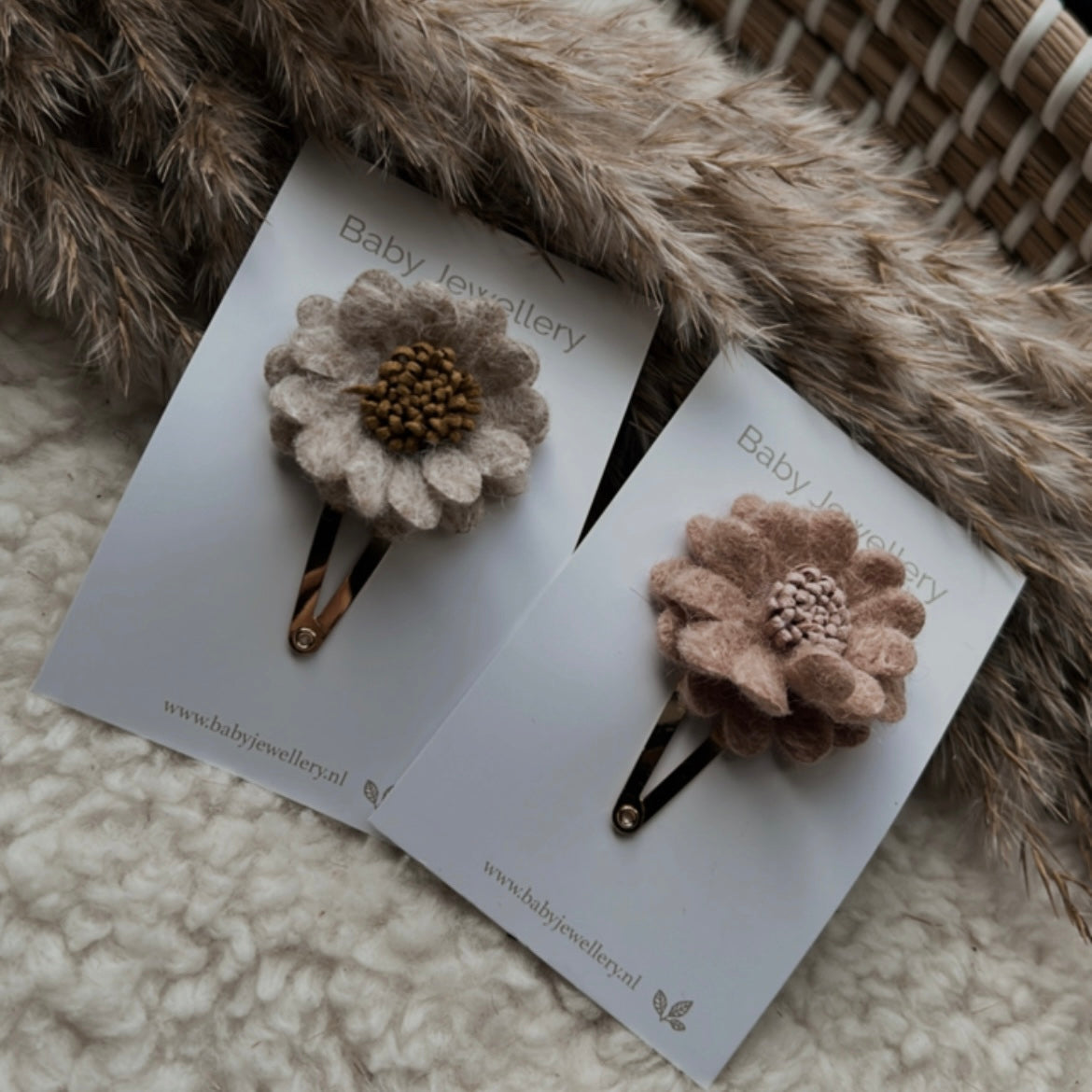 Bloem roze & beige | per 2 stuk