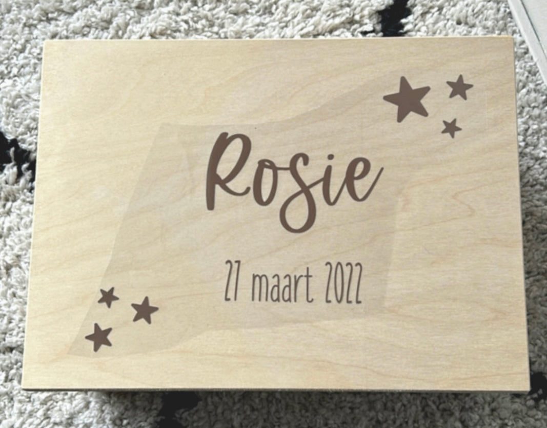 Memorybox - ontwerp sterretjes. (Nu met gratis bewaarset & happy horse knuffel)