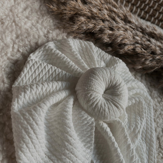 Tulbandje knot wit/beige