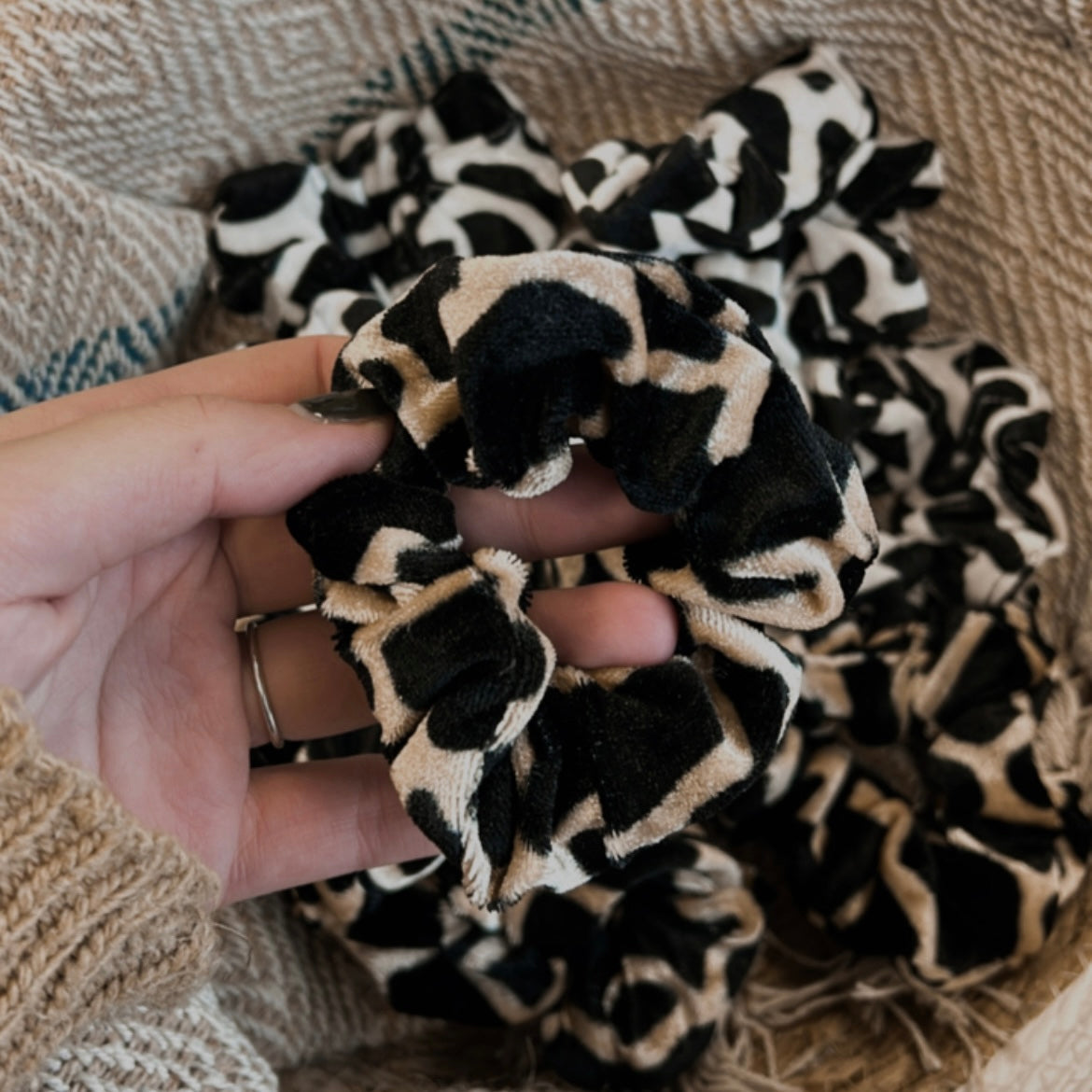 Scrunchie tijgerprint bruin