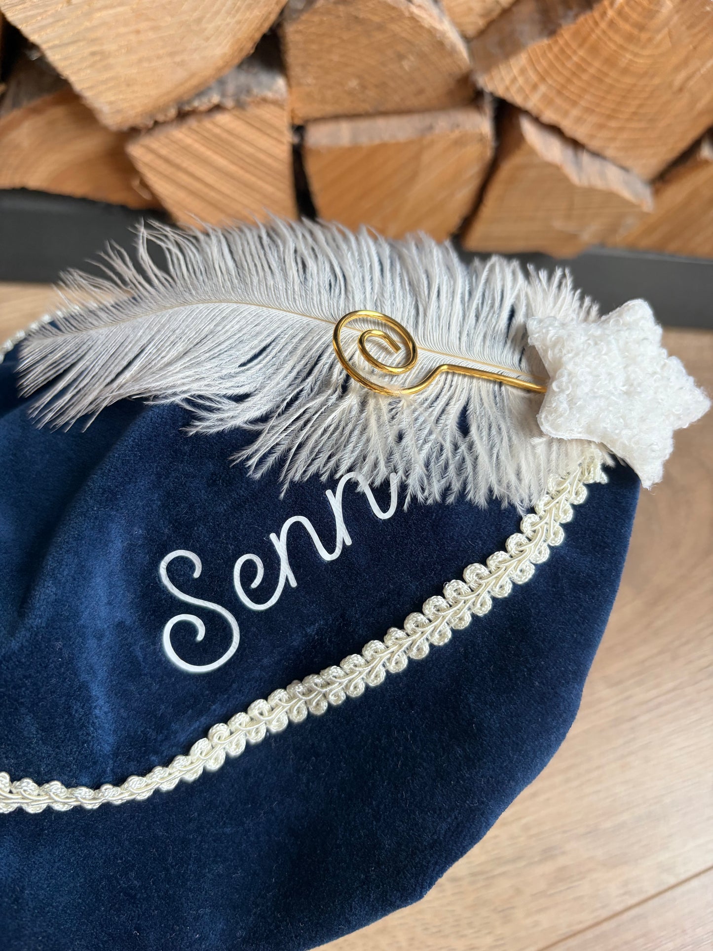 Luxe pietenmuts - blauw met ster