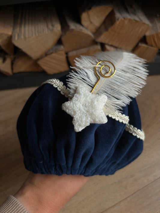 Luxe pietenmuts - blauw met ster