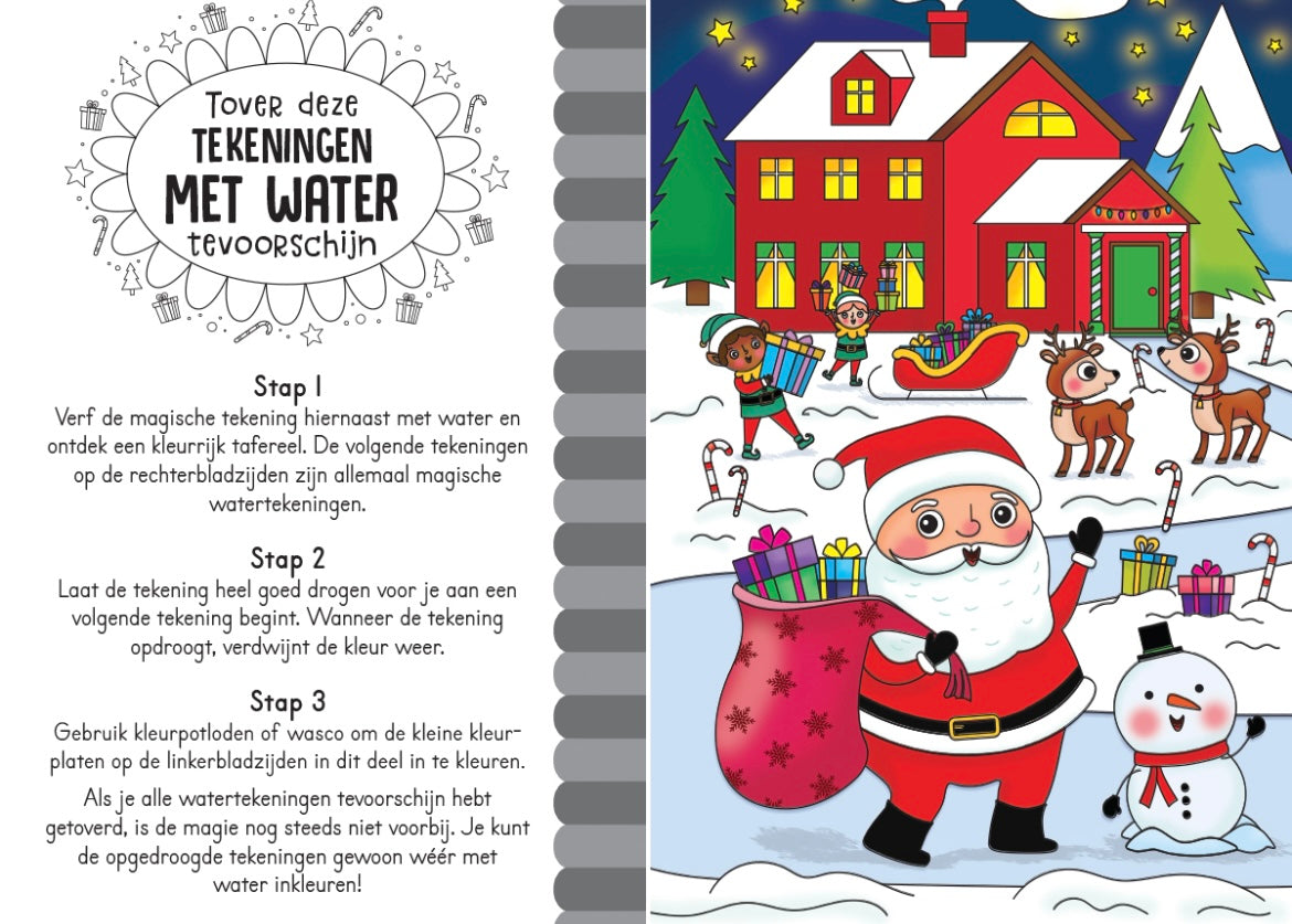 Water kleurboek kerst