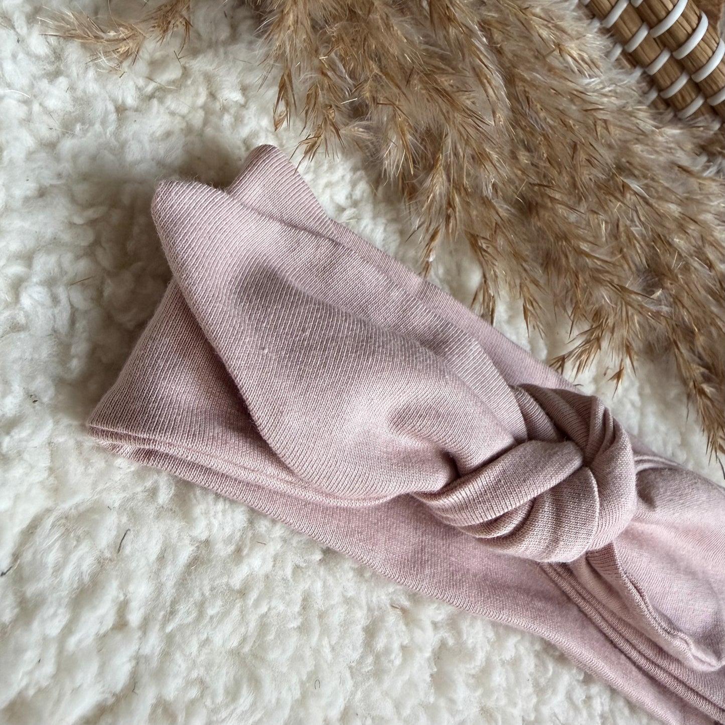 Haarband knoop licht roze