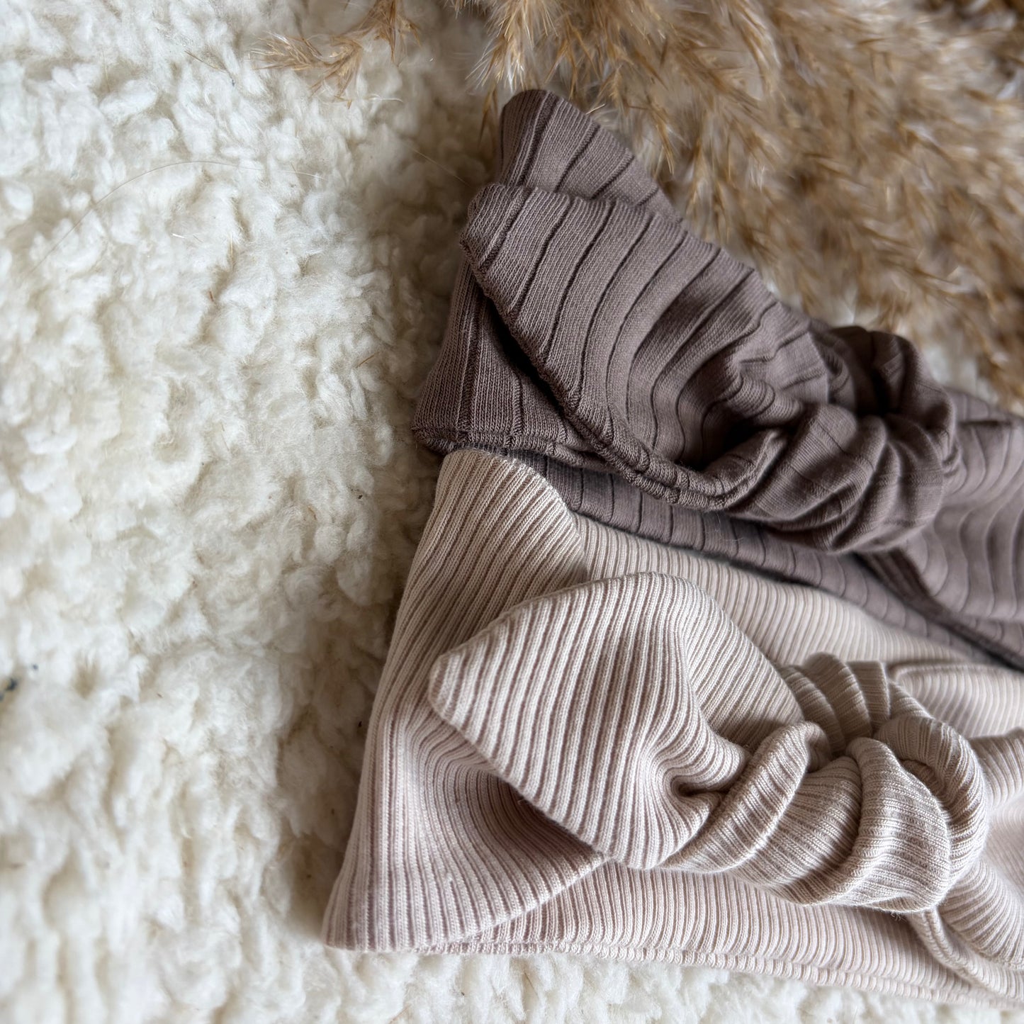 Haarband knoop combideal taupe & beige