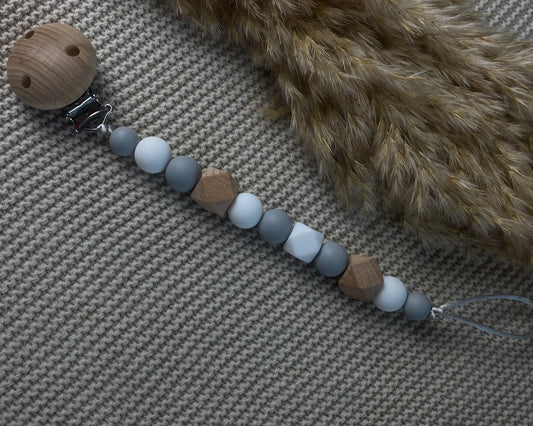 Speenkoord zonder naam | grijs & wit