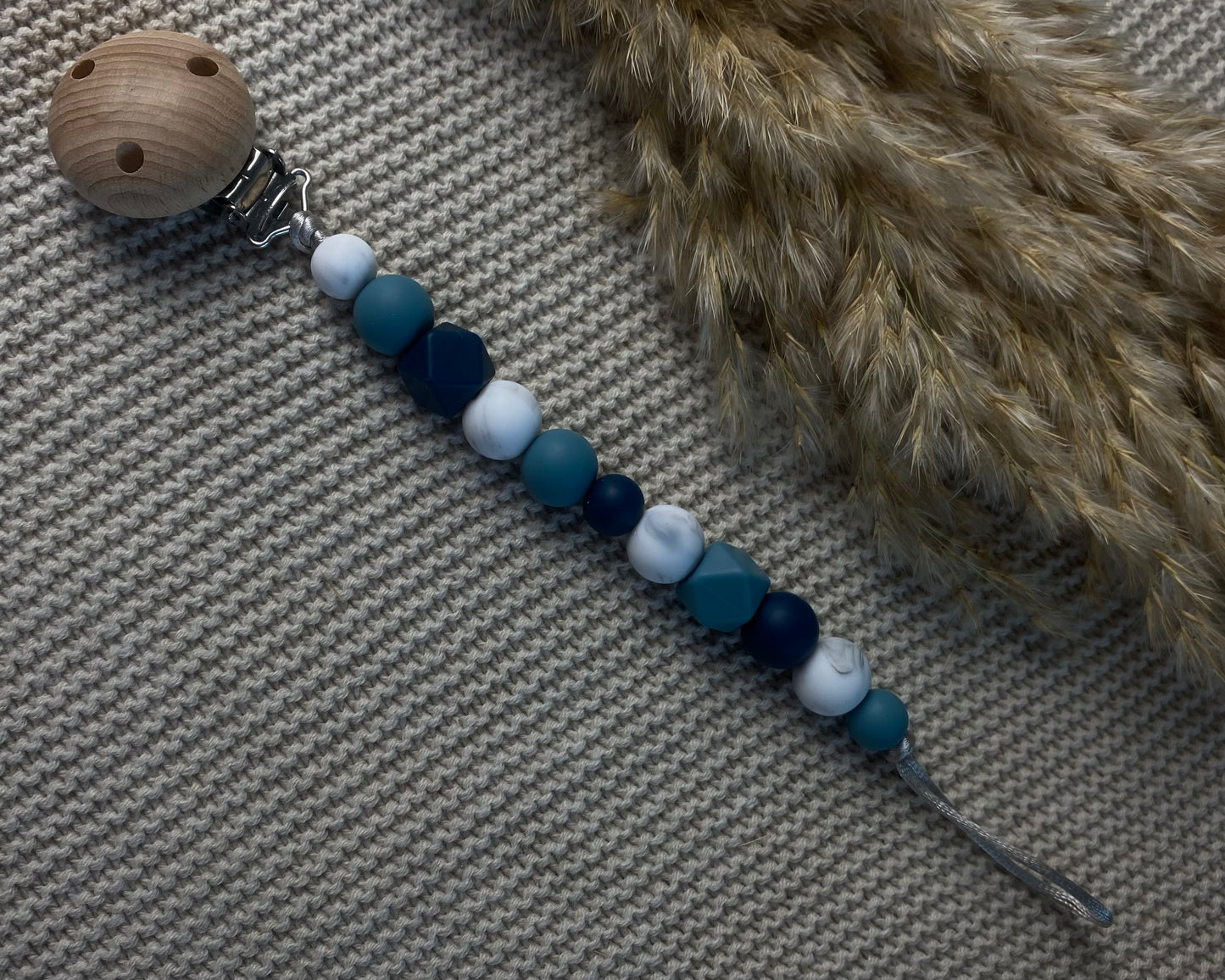 Speenkoord zonder naam | blauw & marble