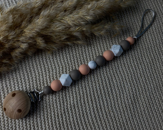 Speenkoord zonder naam | taupe & peach