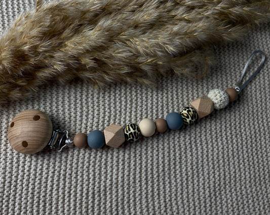 Speenkoord zonder naam | tijgerprint & bruin