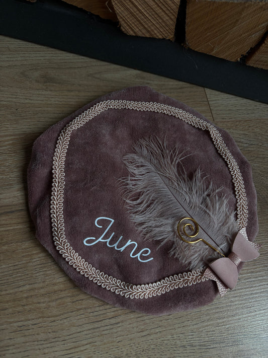 Luxe pietenmuts - roze met strik
