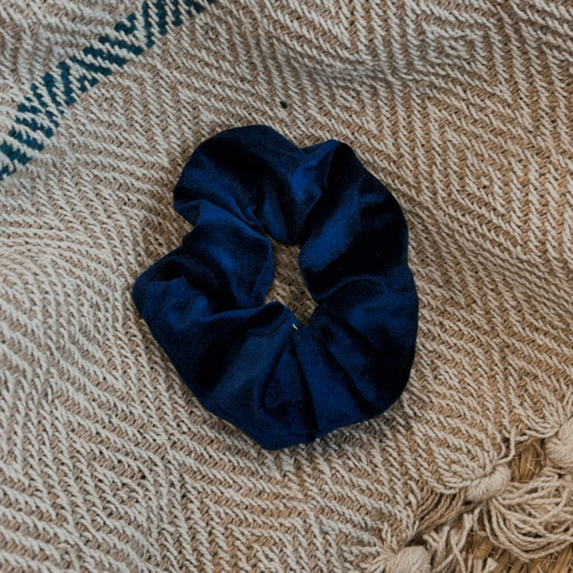 Scrunchie velvet blauw