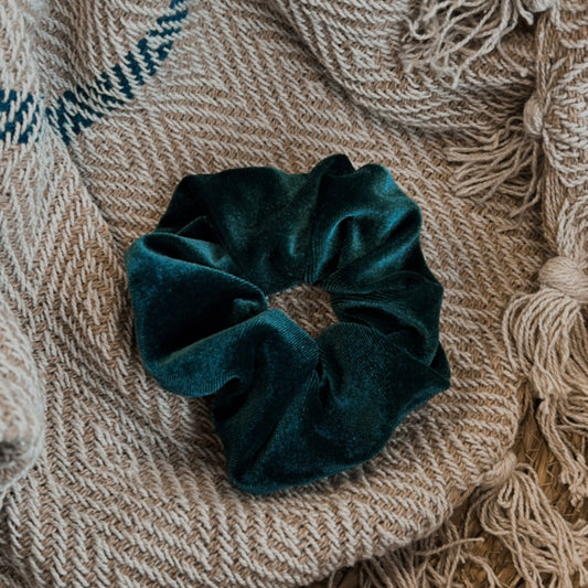 Scrunchie velvet smaragd groen