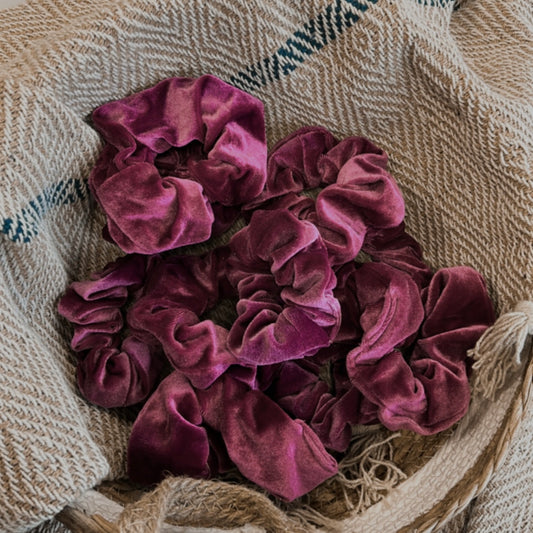 Scrunchie velvet roze