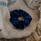 Scrunchie velvet blauw