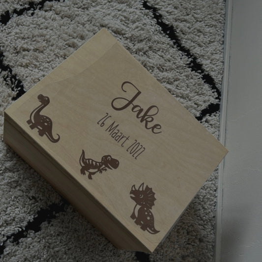 Memorybox - ontwerp dino  (Nu met gratis bewaarset & happy horse knuffel)
