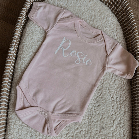 Romper met naam | Baby roze
