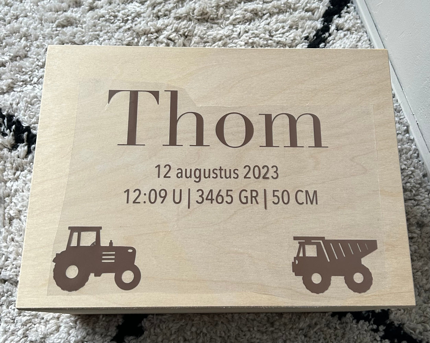Memorybox - ontwerp tractor  (Nu met gratis bewaarset & happy horse knuffel)
