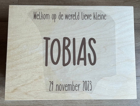 Memorybox - ontwerp welkom op de wereld  (Nu met gratis bewaarset & happy horse knuffel)