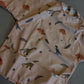 Waterproof slab met mouwen – verstelbaar (0–4 jaar) dino peach