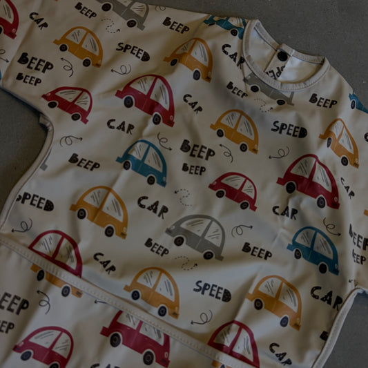Waterproof slab met mouwen – verstelbaar (0–4 jaar) auto's