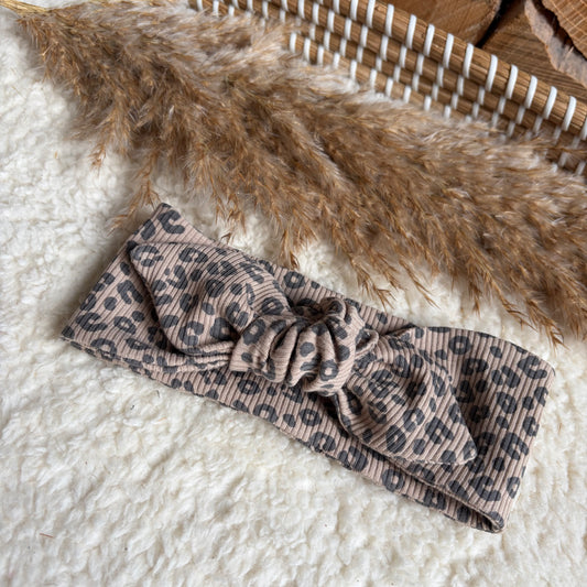 Haarband knoop tijgerprint rib