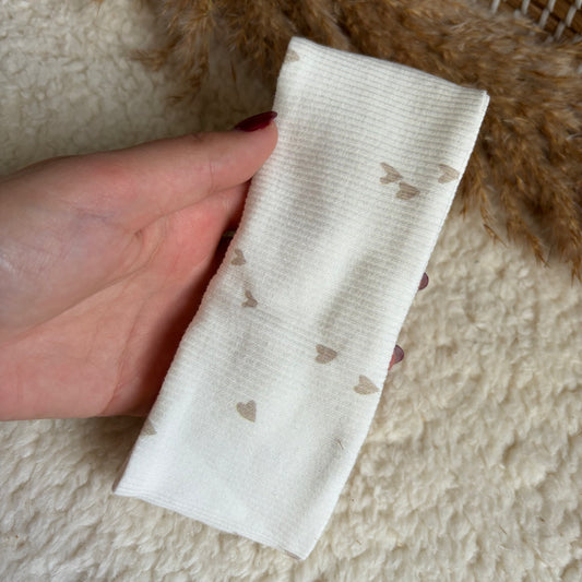 Haarband knoop hartjes wit beige