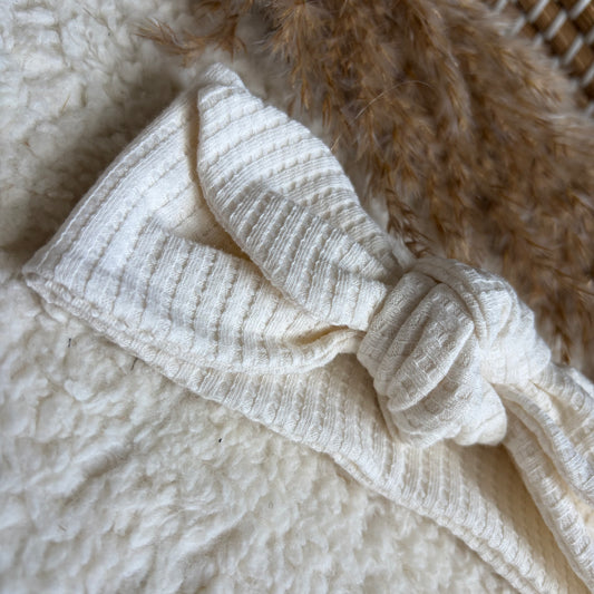 Haarband knoop wit /beige wafel