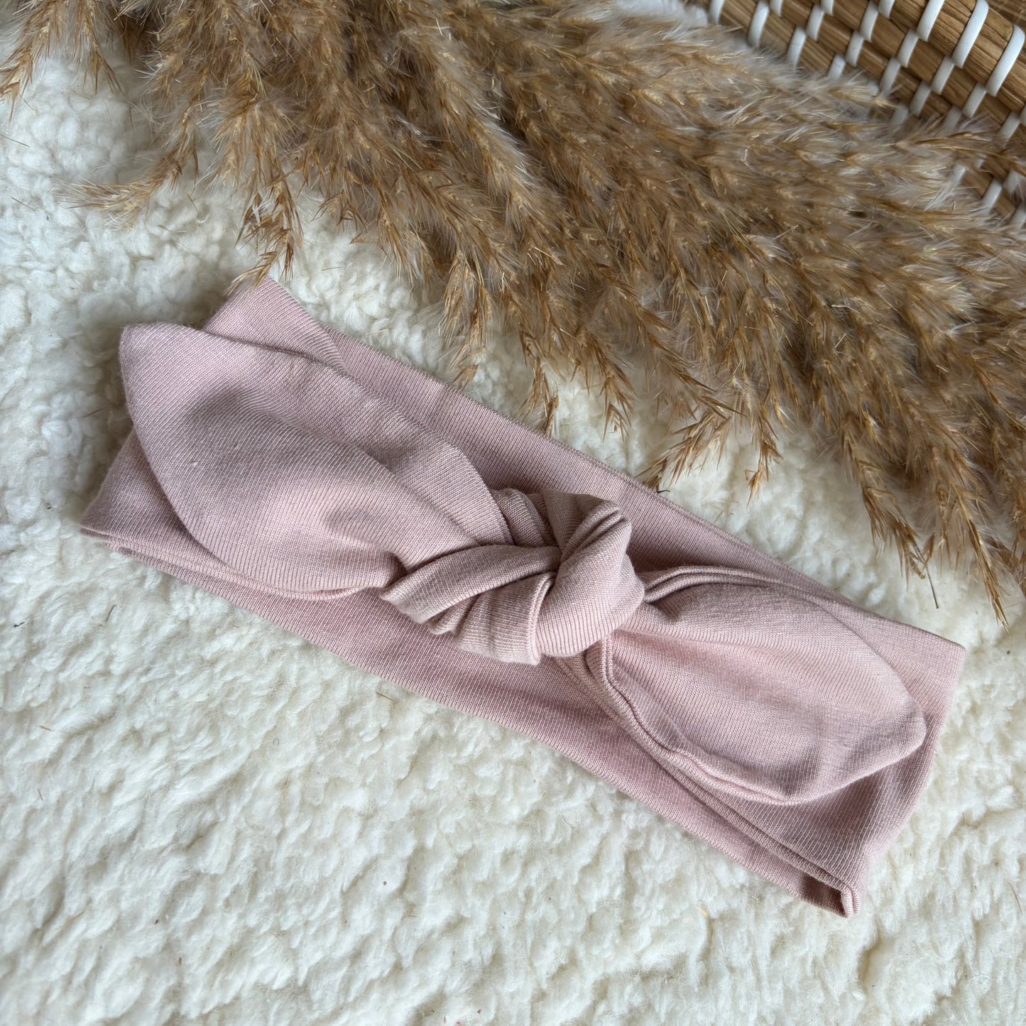 Haarband knoop licht roze