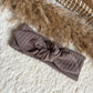 Haarband knoop taupe rib