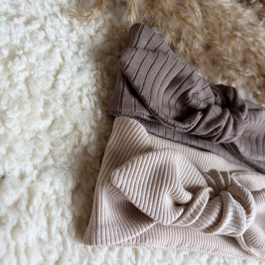 Haarband knoop combideal taupe & beige