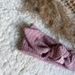 Haarband knoop roze rib