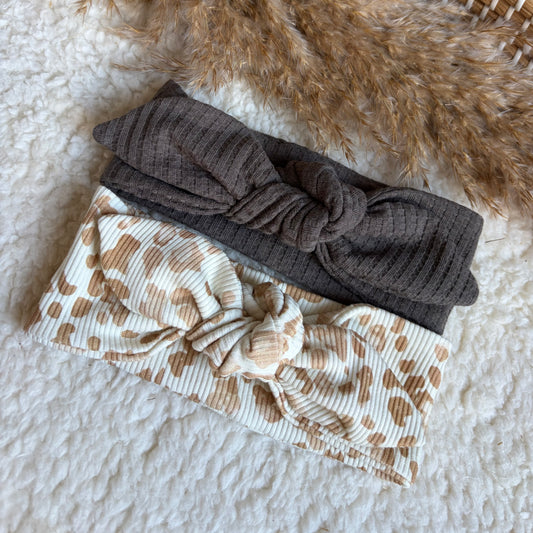 Haarband knoop combideal tijgerprint beige & taupe