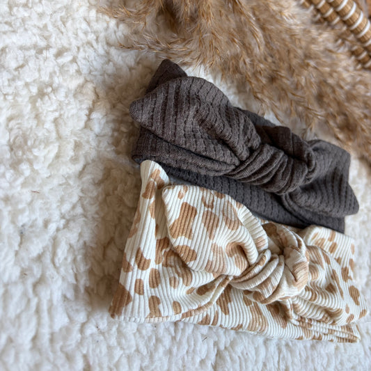 Haarband knoop combideal tijgerprint beige & taupe