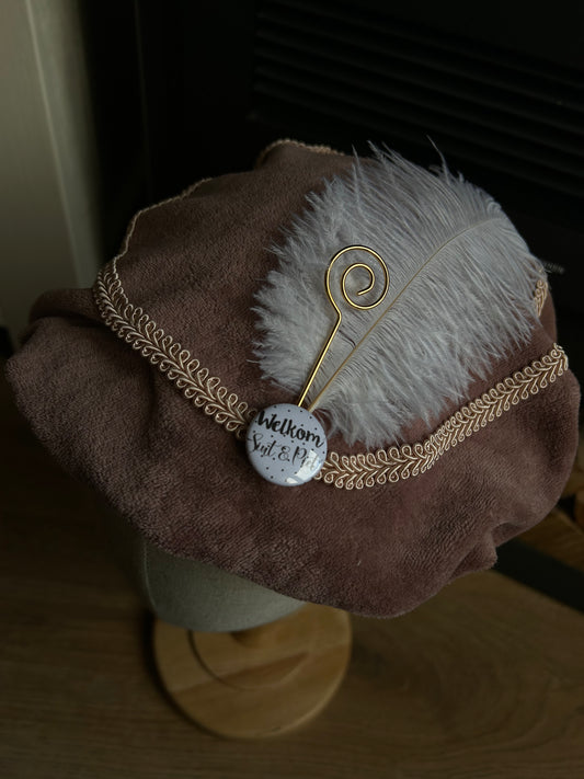 Luxe pietenmuts - Oud roze