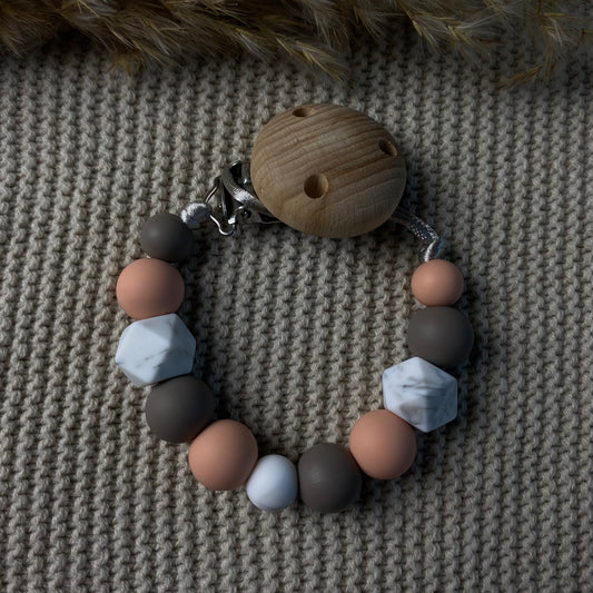 Speenkoord zonder naam | taupe & peach
