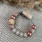 Speenkoord met naam | rosegold - oud roze